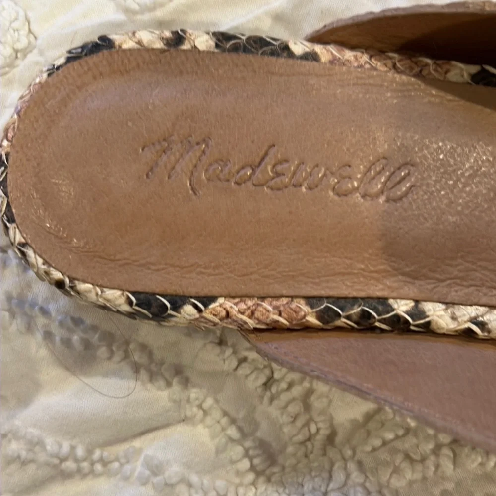 Madewell Brown and Black Mules with Snakeskin Pattern - Picture 2 of 4